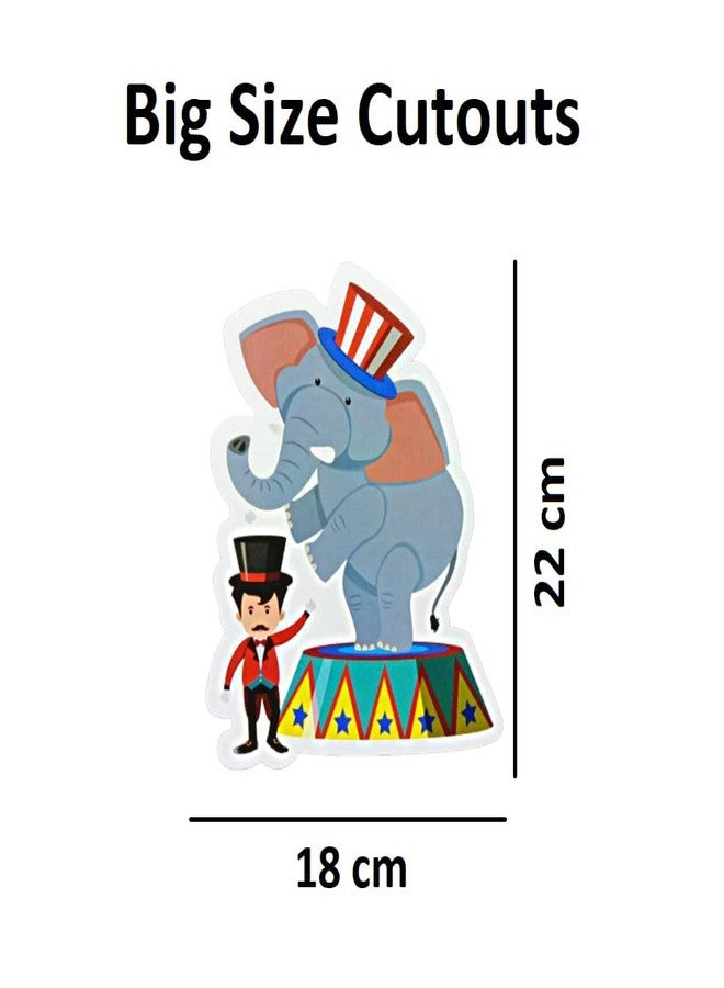 FI - FLICK IN Circus Latex & Paper Circus Theme Birthday Decoration Foil Curtain Cutouts Carnival Birthday Party Decorations (Pack of 60, Multicolor) - Image 4